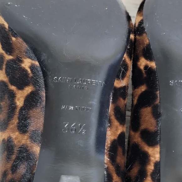 SAINT LAURENT Leopard Print Pony Hair Charlotte Kitten Heels - Picture 6 of 16